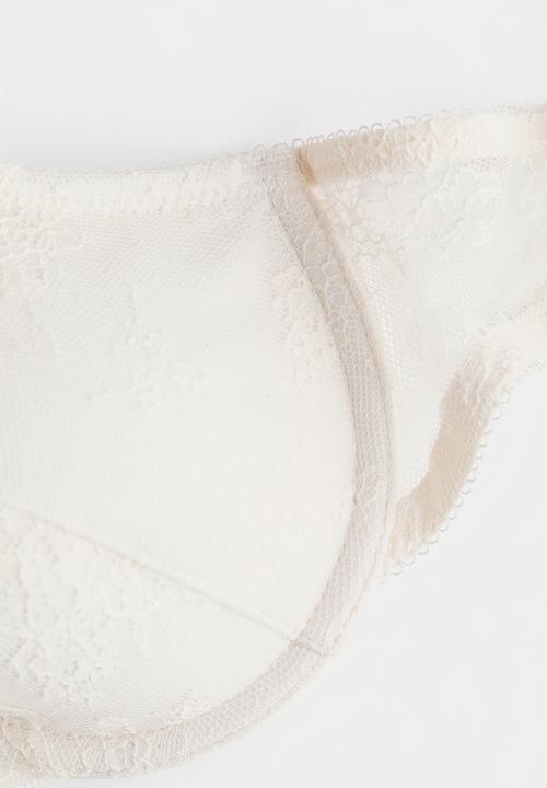 H&M - Padded underwired lace bra - ivory