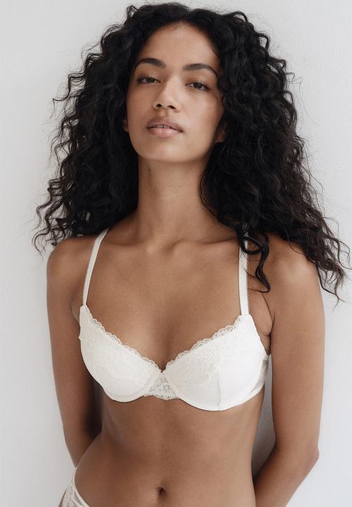 H&M - Padded underwired lace bra - ivory