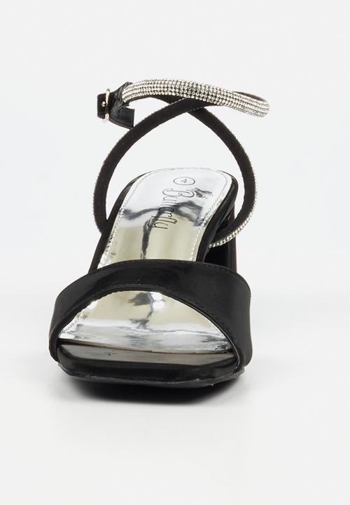 Butterfly Feet - Alaine 1 diamante ankle strap heel - black