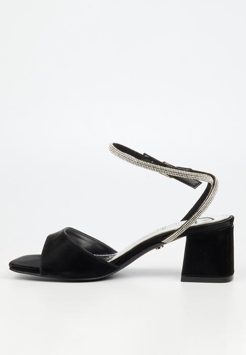 Butterfly Feet - Alaine 1 diamante ankle strap heel - black