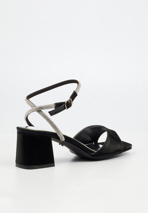 Butterfly Feet - Alaine 1 diamante ankle strap heel - black