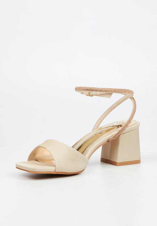Butterfly Feet - Alaine 1 diamante ankle strap heel - champagne