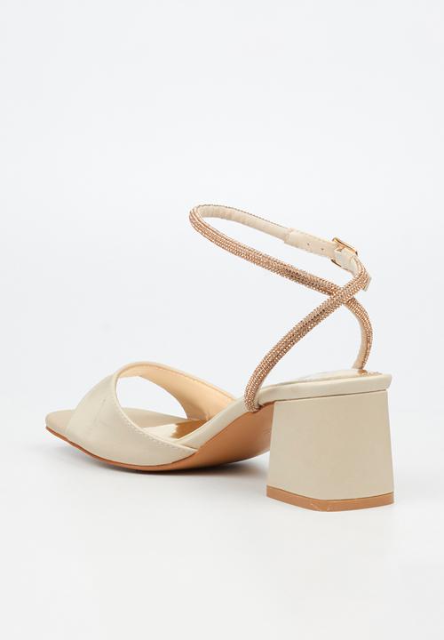 Butterfly Feet - Alaine 1 diamante ankle strap heel - champagne