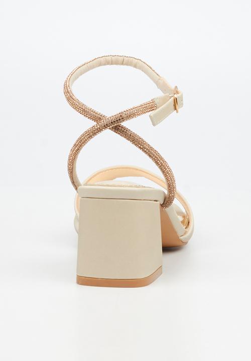 Butterfly Feet - Alaine 1 diamante ankle strap heel - champagne