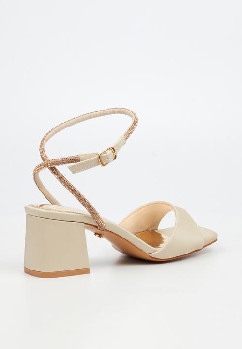 Butterfly Feet - Alaine 1 diamante ankle strap heel - champagne
