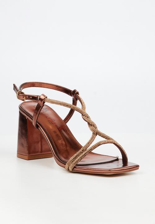 Butterfly Feet - Amelle 1 diamante slingback heel - bronze