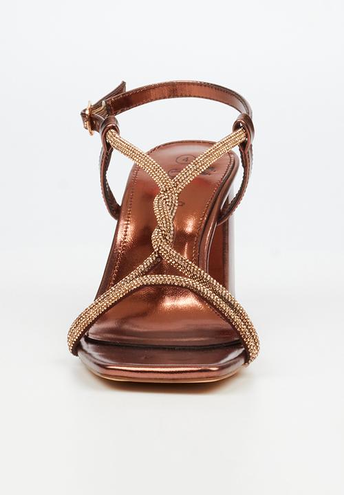 Butterfly Feet - Amelle 1 diamante slingback heel - bronze