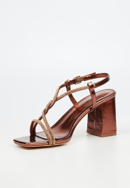 Butterfly Feet - Amelle 1 diamante slingback heel - bronze