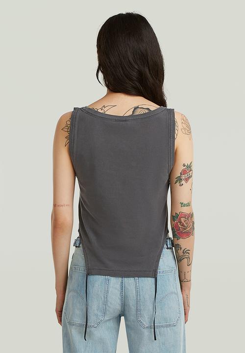 G-STAR - Adjustable washed slim tank t wmn - dk black gd