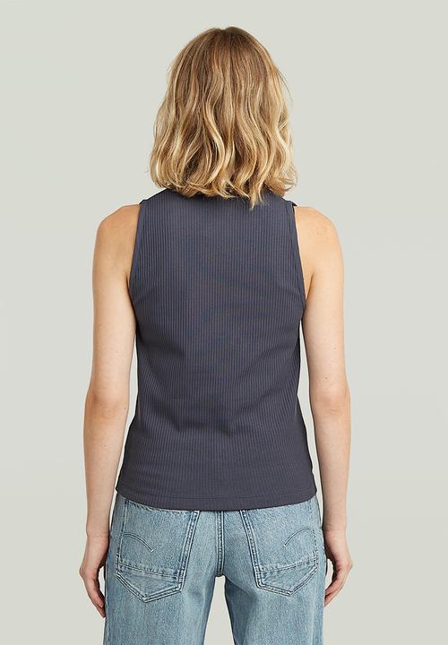 G-STAR - Hook & eye slim rib s\l t wmn - petrol