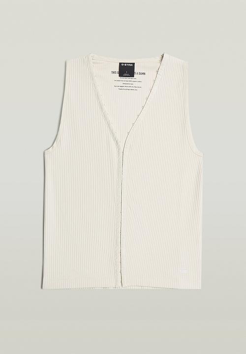 G-STAR - Hook & eye slim rib s\l t wmn - whitebait