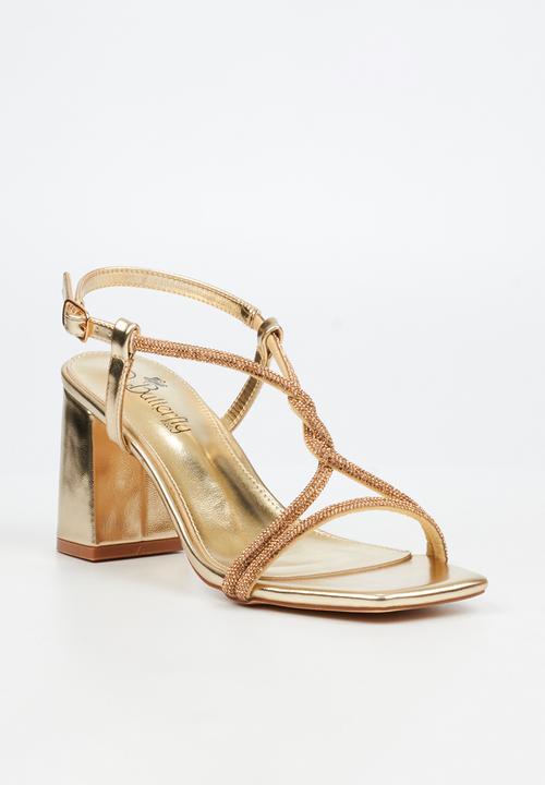 Butterfly Feet - Amelle 1 diamante slingback heel - champagne