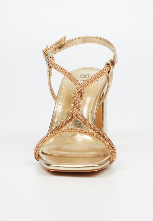 Butterfly Feet - Amelle 1 diamante slingback heel - champagne