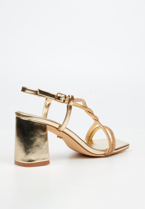 Butterfly Feet - Amelle 1 diamante slingback heel - champagne