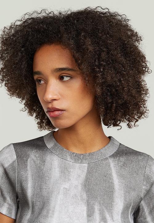 G-STAR - Slim rib aop r t wmn - grey denim flame aop