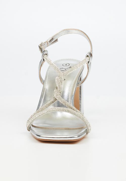 Butterfly Feet - Amelle 1 diamante slingback heel - silver