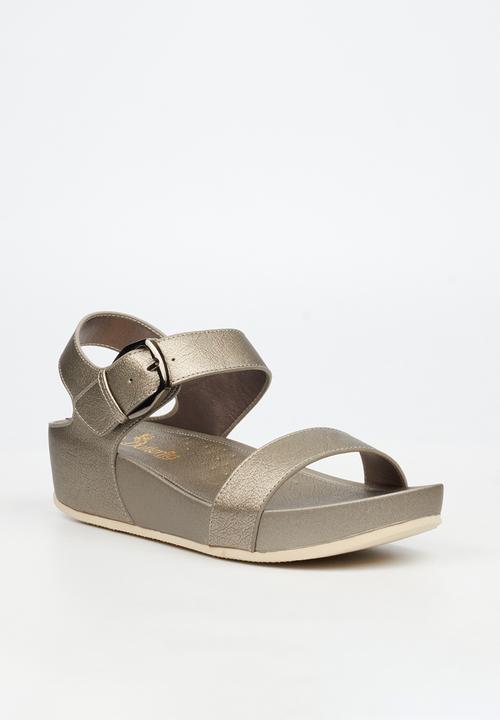 Butterfly Feet - Delia 16 ankle strap sandal - pewter