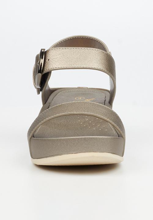 Butterfly Feet - Delia 16 ankle strap sandal - pewter
