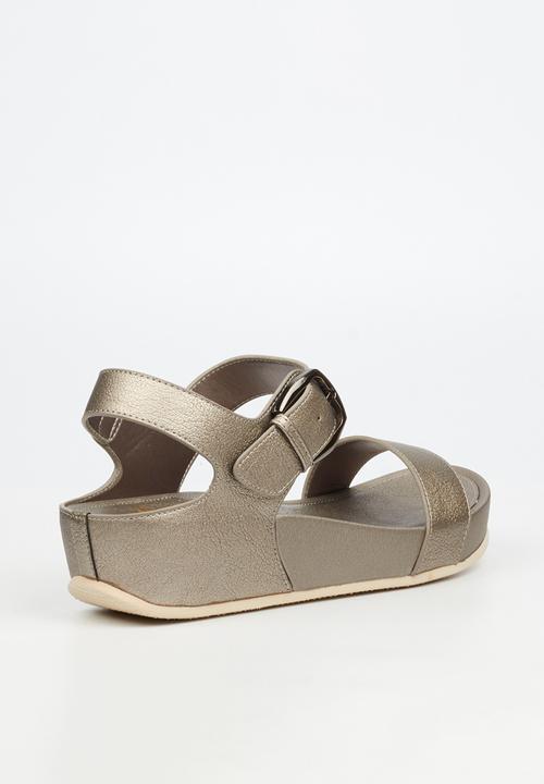 Butterfly Feet - Delia 16 ankle strap sandal - pewter