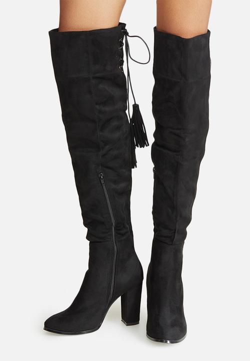 over the knee lace up boot