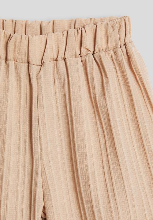 Pop Candy - Embroidered top and wide leg jeans - beige