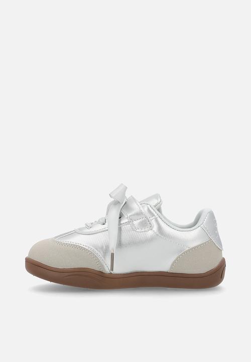 Pop Candy - Silk lace sport sneakers - off white