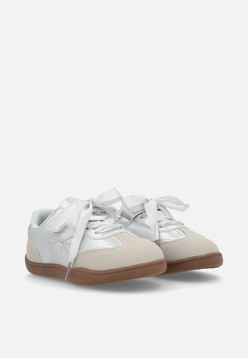 Pop Candy - Silk lace sport sneakers - off white