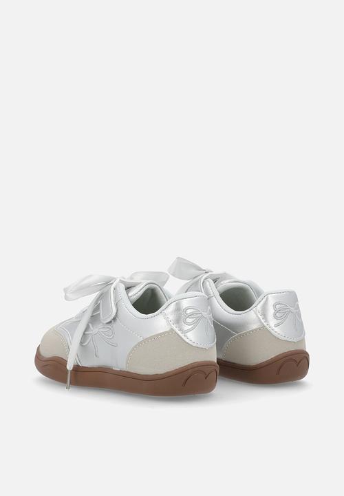 Pop Candy - Silk lace sport sneakers - off white