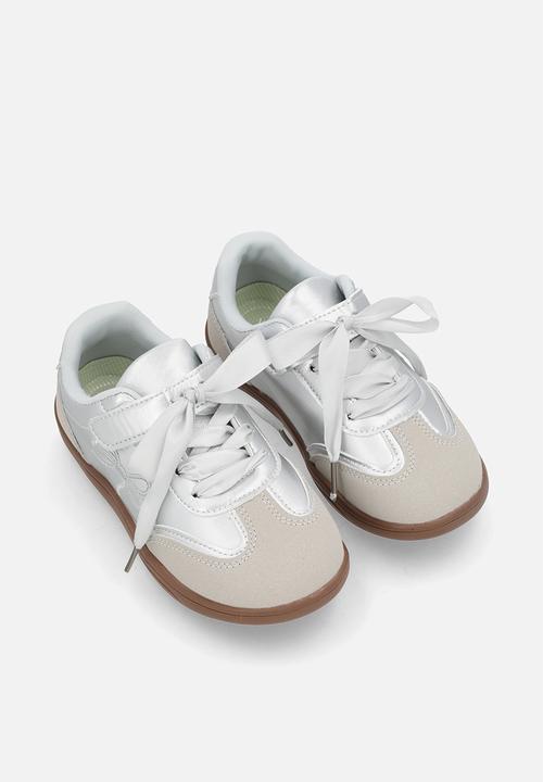 Pop Candy - Silk lace sport sneakers - off white