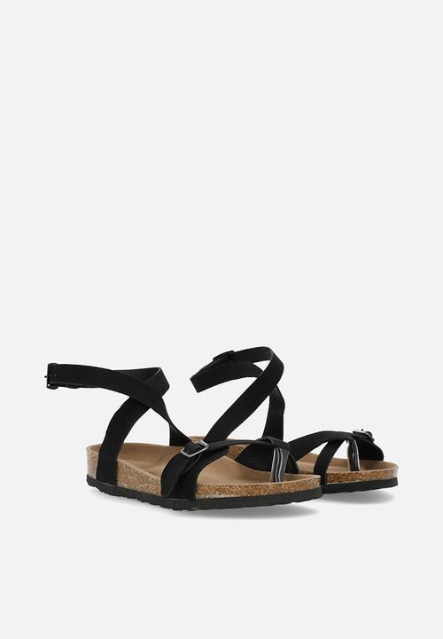 Pop Candy - Criss cross strapped sandals - black