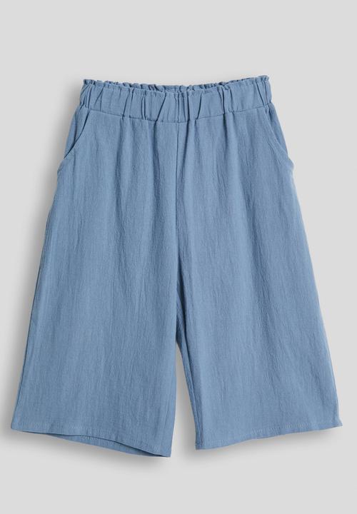 Pop Candy - Embroidered top and wide leg jeans - blue
