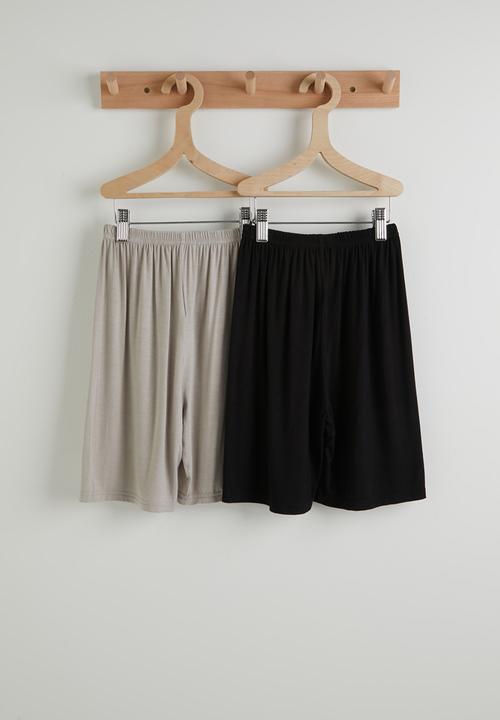 Pop Candy - 2 pack pj shorts - black/grey