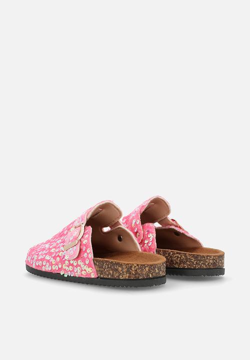Pop Candy - Sequinned mule shoes - cherry pink