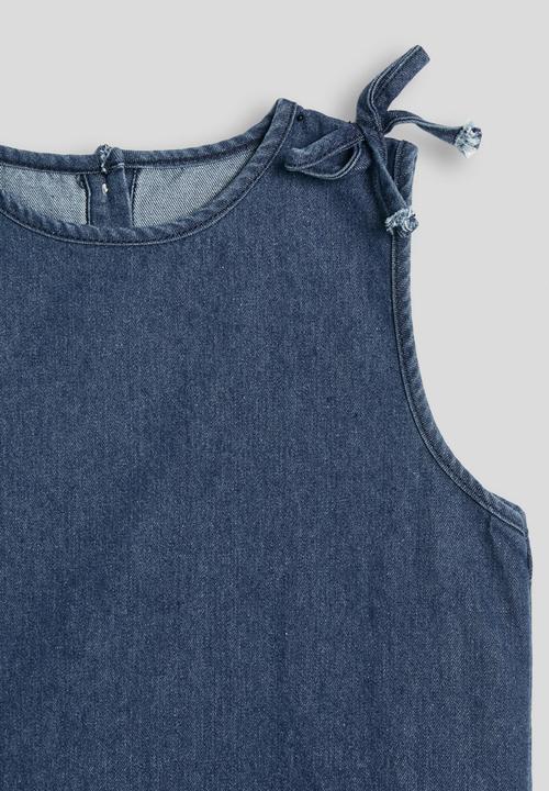 Pop Candy - Denim scallop edge blouse and shorts - light navy