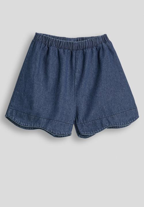 Pop Candy - Denim scallop edge blouse and shorts - light navy