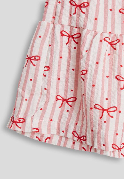 Pop Candy - Bow aop ruffle shorts - pink stripe