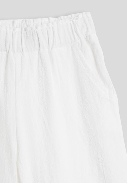 Pop Candy - Embroidered top and wide leg jeans - white
