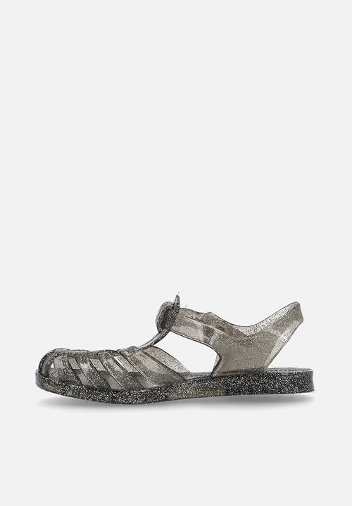 Pop Candy - Glitter jelly sandals - black