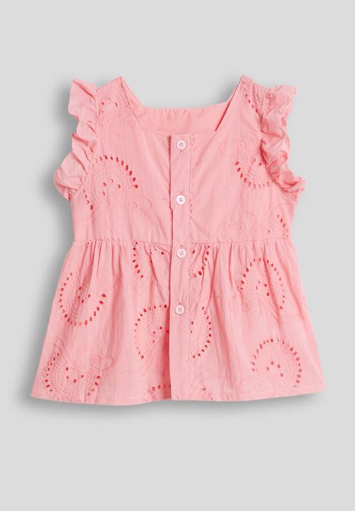 Pop Candy - Anglaise blouse with shorts - pink