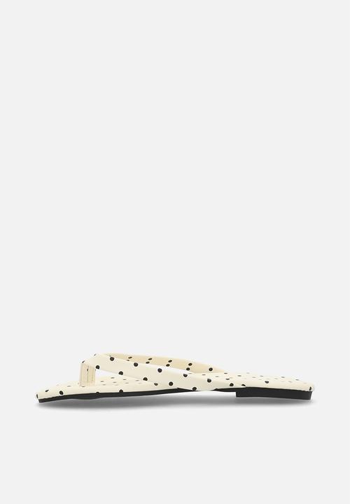 Pop Candy - Polka dot flip flops - cream