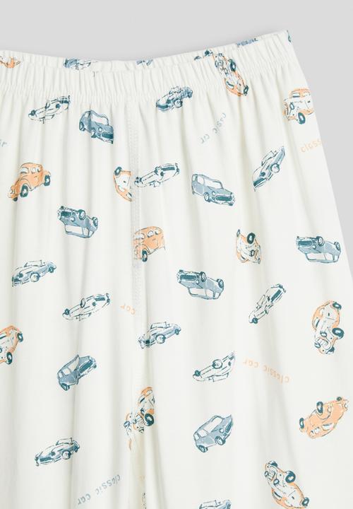 Pop Candy - Aop tee and shorts pj set - white