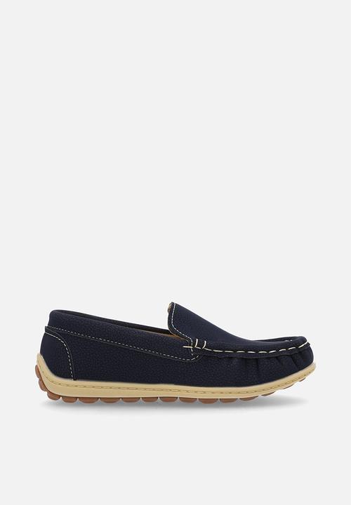 Pop Candy - Slip on suedette loafers - navy