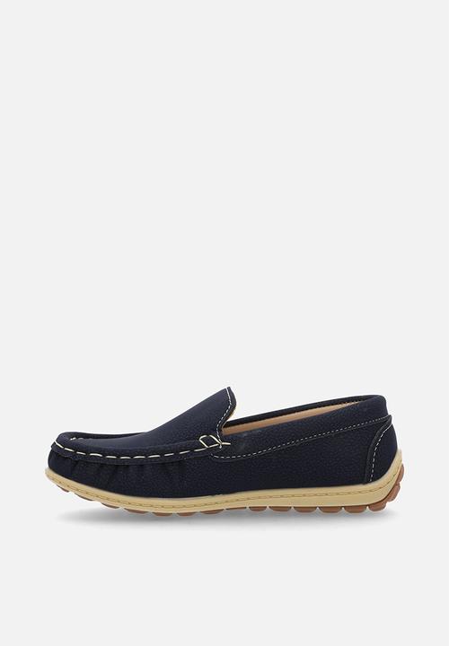 Pop Candy - Slip on suedette loafers - navy