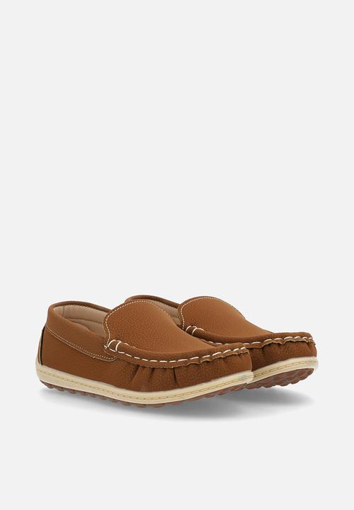 Pop Candy - Slip on suedette loafers - warm brown
