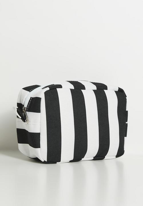 Pop Candy - Striped toiletry bag - black/white
