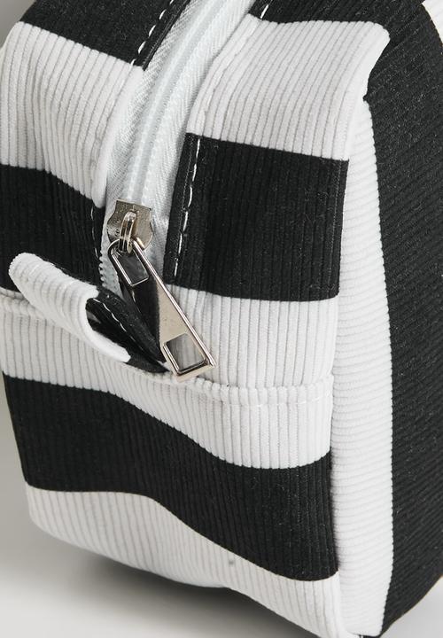 Pop Candy - Striped toiletry bag - black/white