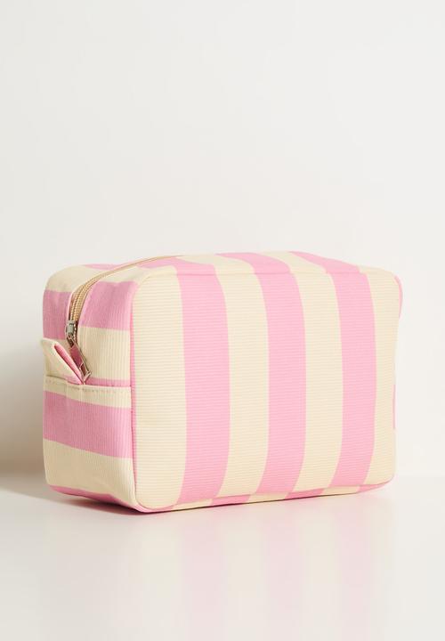 Pop Candy - Striped toiletry bag - pink/cream