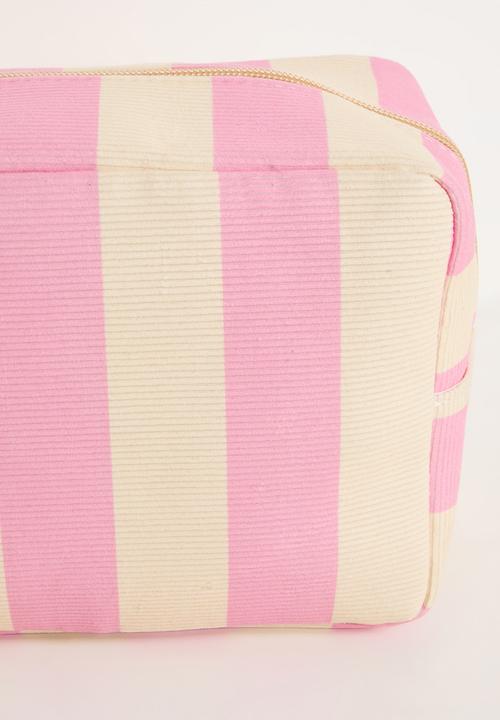 Pop Candy - Striped toiletry bag - pink/cream