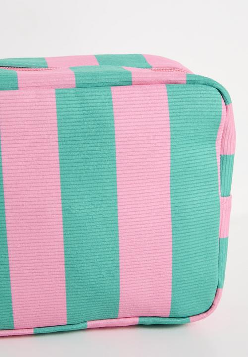 Pop Candy - Striped toiletry bag - pink/green
