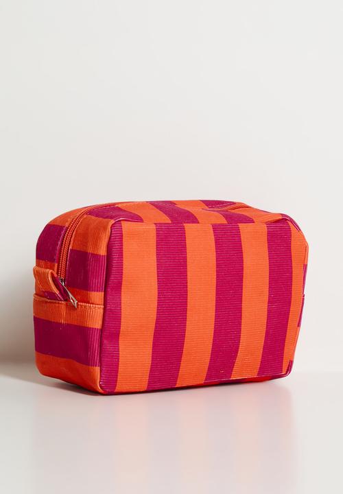 Pop Candy - Striped toiletry bag - red/orange
